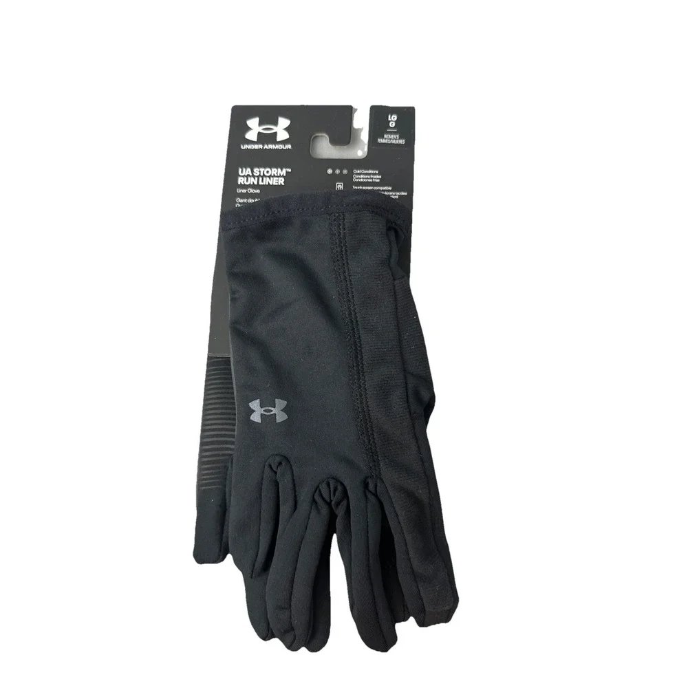 Under Armour Women's Storm Run Liner gloves Touchscreen Compatible size L Black‎